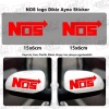 2 Adet NOS Logo Dikiz Ayna Kırmızı Sticker, Araba Etiket, Tuning, Aksesuar, Modifiye, Arma,