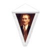 Sivil Mustafa Kemal Atatürk - Saten Hatıra Üçgen Flama Bayrak