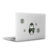 Sevimli Penguen Siluet Mac Book Laptop Sticker, Etiket, Çıkartma