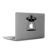Elma Kaçıran Uzaylı Ufo Mac Book Laptop Sticker, Etiket, Çıkartma