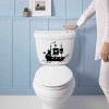 Karayip Korsan Gemisi Silüeti Dekoratif WC Klozet Sticker, Çıkartma, Etiket