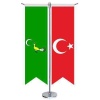 Gazne Devleti Bayrağı -17 Eski Türk Devletleri ve Türkiye - Kırlangıç-Saten T direk 2li Masa Bayrağı