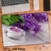 Asil Hobi Mor Leylak - Mum - Bitki - Çiçek Yapboz - Ayak Destekli Çerçeveli 240 Parça Puzzle
