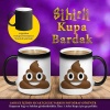 Gülen Mutlu Kaka Emojisi Sihirli Hediyelik Kupa Bardak-S457651