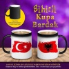 Türkiye Arnavutluk Bayrak Sihirli Hediyelik Kupa Bardak-S4590_