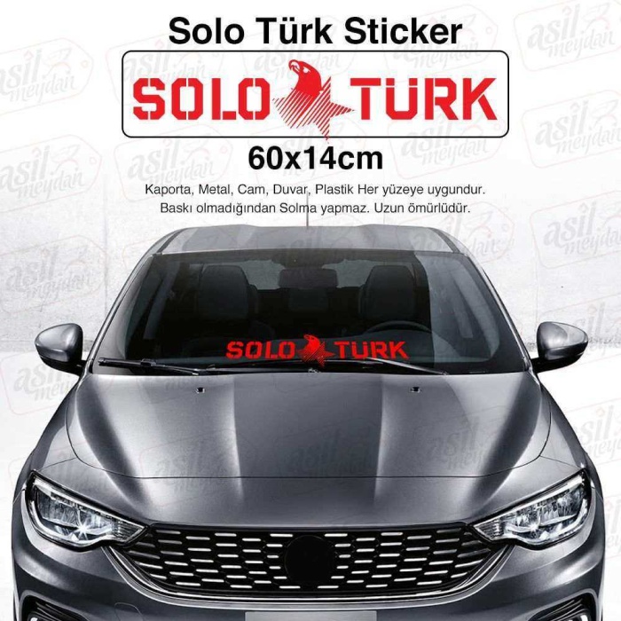Solo Türk yazılı Ön Cam Kırmızı Oto Sticker, Araba, Etiket, Çıkartma, Modifiye, Tuning, Arma