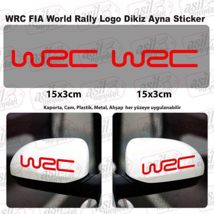 2Ad. WRC FIA Rally Dikiz Ayna Kırmızı Sticker, Araba, Oto, Etiket, Tuning, Aksesuar, Modifiye, Arma,