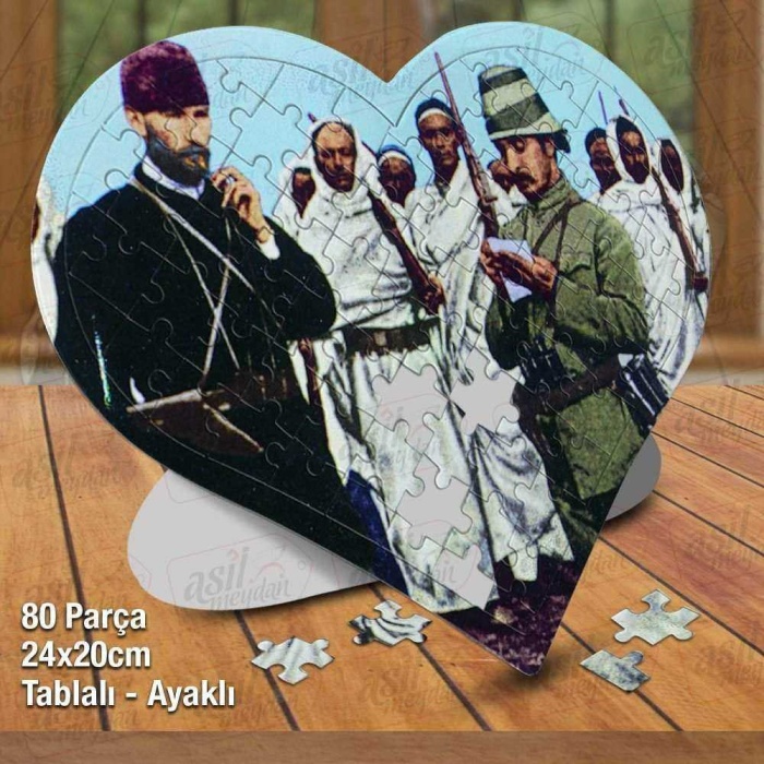 Asil Hobi Kalpli Mustafa Kemal Atatürk ve Silah Arkadaşları Puzzle Fotoğraf Baskılı 80 Parça Yapboz