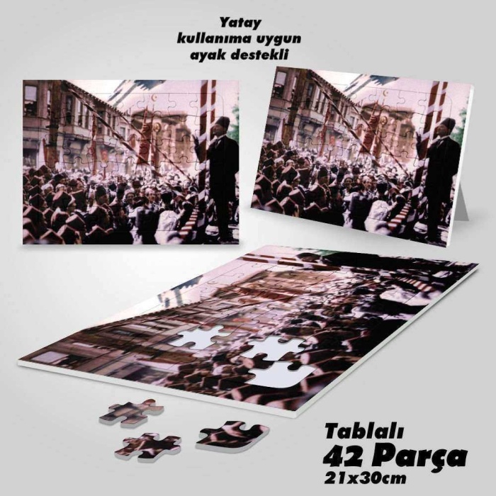 Bursa Nutku - Mustafa Kemal Atatürk - Yapboz -Ayak Destekli Çerçeveli 42 Parça Puzzle