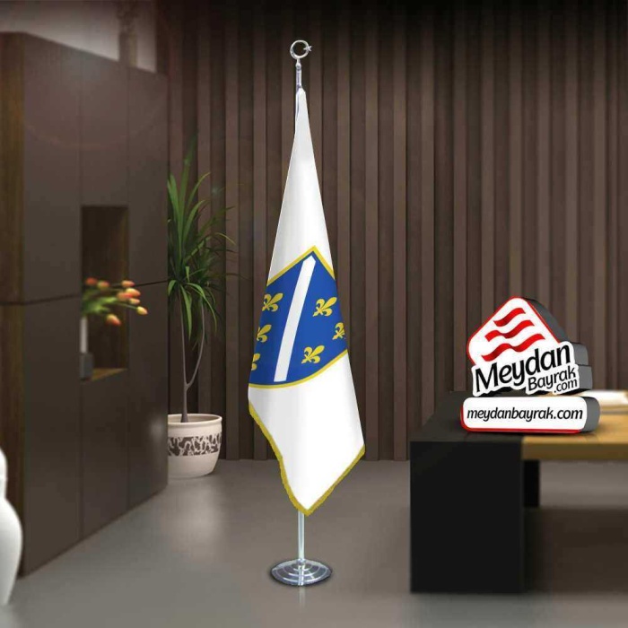 Bosna Hersek Bayrak -Ofis -Makam-Toplantı Odaları -Direkli -Saçaklı Makam Bayrağı