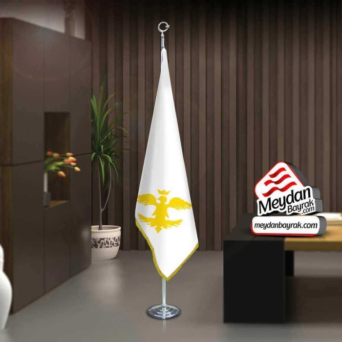 Avrupa Hun İmp. Bayrağı-17 Eski Türk Devleti-Ofis -Toplantı Odaları -Direkli -Saçaklı Makam Bayrağı