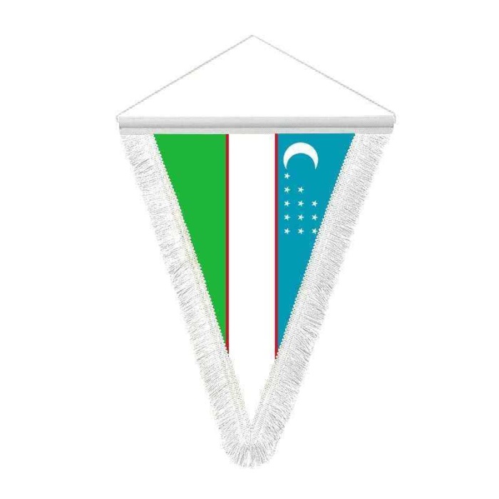 Özbekistan Cumhuriyeti Hatıra Üçgen Flama Bayrak