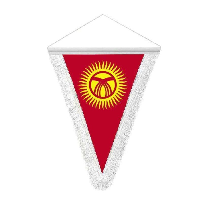 Kırgızistan Cumhuriyeti Hatıra Üçgen Flama Bayrak
