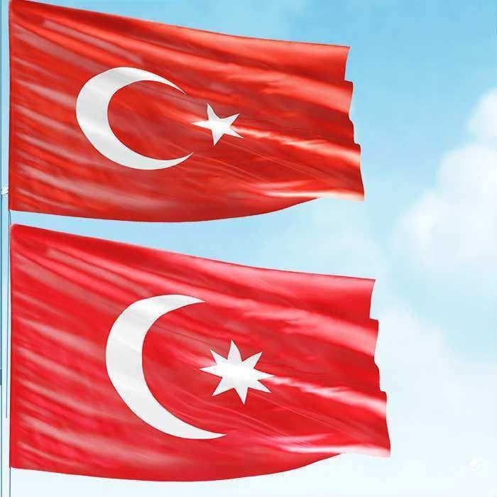 70x105 cm Alpaka Kumaş Türk Bayrağı ve 100x150 cm Raşel Kumaş Osmanlı İmparatorluğu Bayrak Set