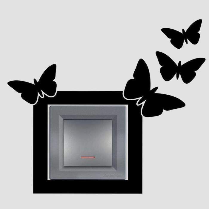 Kelebekler - Minimal Tasarım Priz Sticker Duvar Dekorasyon Çıkartma