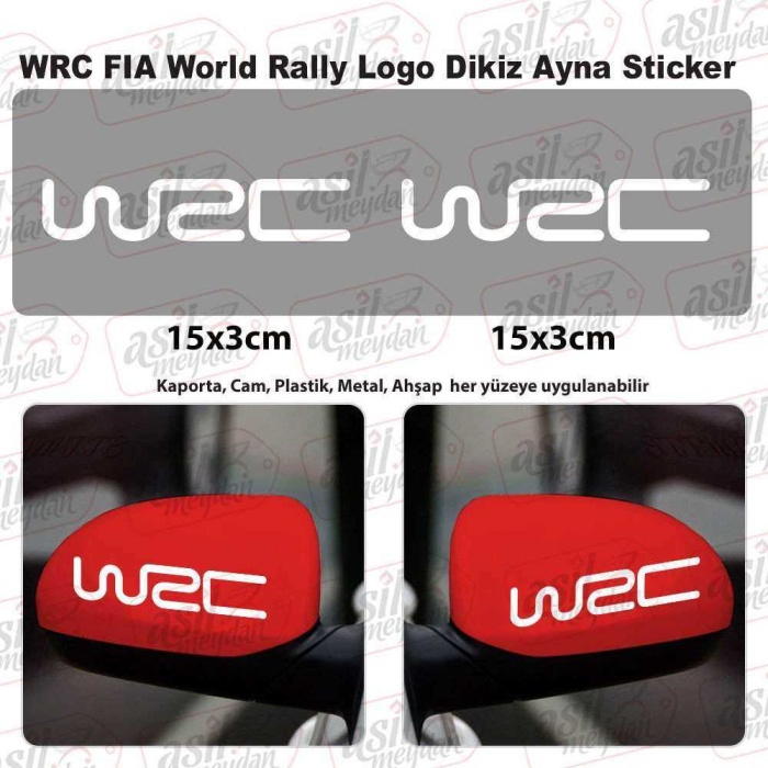 2 Adet WRC FIA Rally Dikiz Ayna Beyaz Sticker, Araba, Oto, Etiket, Tuning, Aksesuar, Modifiye, Arma,