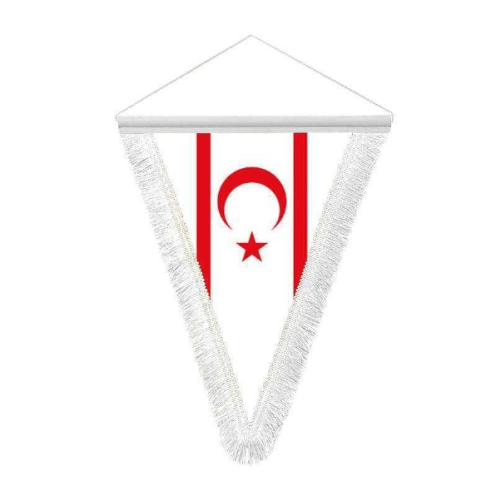 Kuzey Kıbrıs Türk Cum. KKTC Üçgen Flama Bayrak