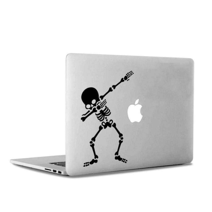 Dap Hareketi ile Dans Eden İskelet Silueti Bilgisayar Laptop Sticker, Etiket, Çıkartma