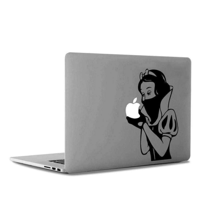 Maskeli Pamuk Prenses Mac Book Laptop Sticker, Etiket, Çıkartma