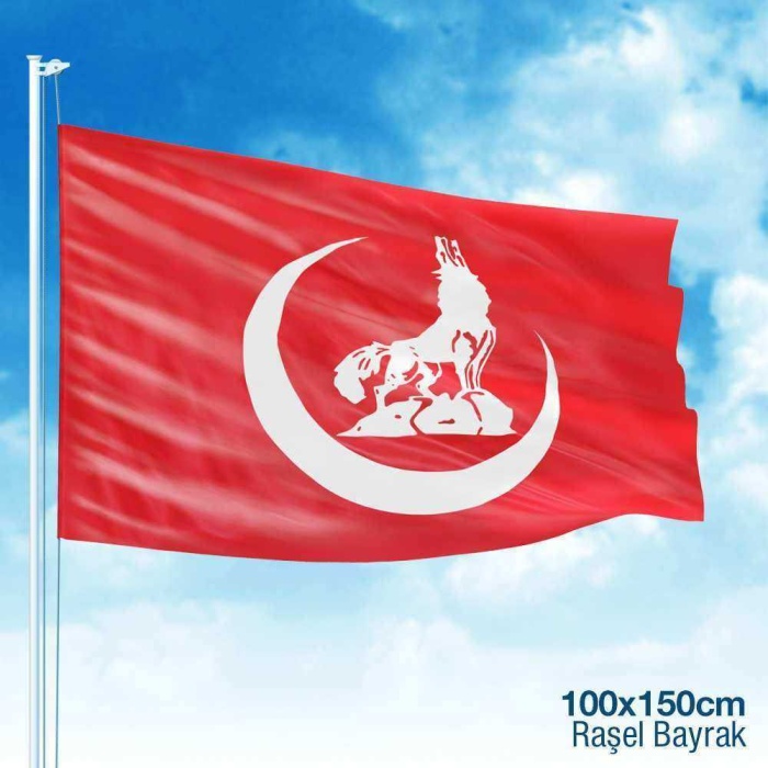 Bozkurt Hilal Kırmızı Sancak Bayrak MHP -100x150cm