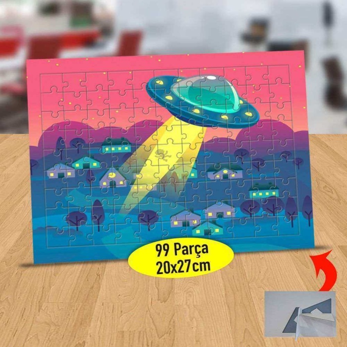 Köye İnen Ufo 99 Parça Puzzle Yapboz Tablo-23-2147907416