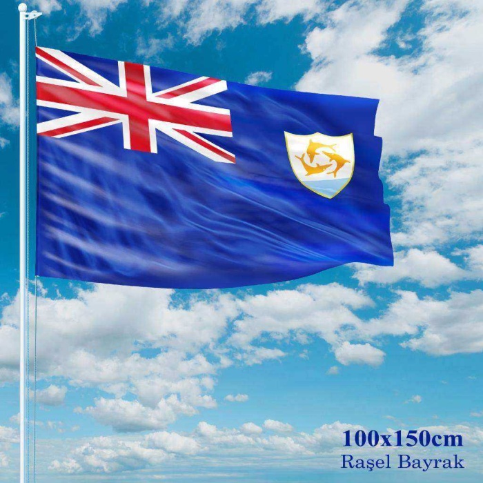 Anguilla Bayrağı - 100x150 cm (1 metre x 1,5 metre) - Raşel Kumaş