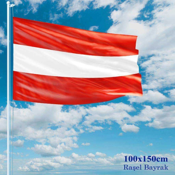 Avusturya Bayrağı - 100x150 cm (1 metre x 1,5 metre) - Raşel Kumaş