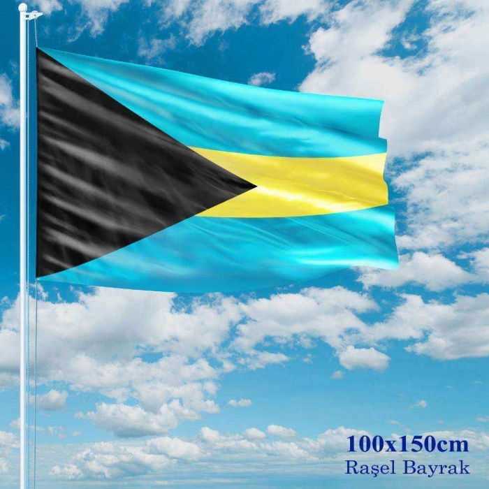 Bahama Bayrağı - 100x150 cm (1 metre x 1,5 metre) - Raşel Kumaş
