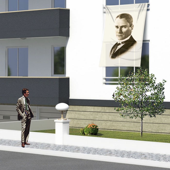 Mustafa Kemal Atatürk Portre Cephe Poster Bayrak ATA31