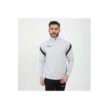 TRYON / ANTRENMAN SWEAT EVO PRO YARI FERMUAR GRİ-SİYAH