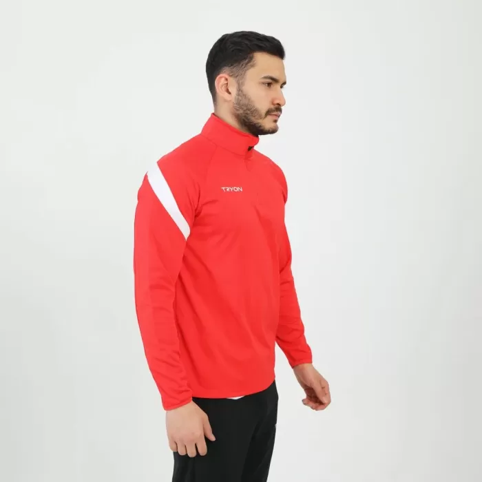 TRYON / ANTRENMAN SWEAT EVO PRO YARI FERMUAR KIRMIZI-BEYAZ