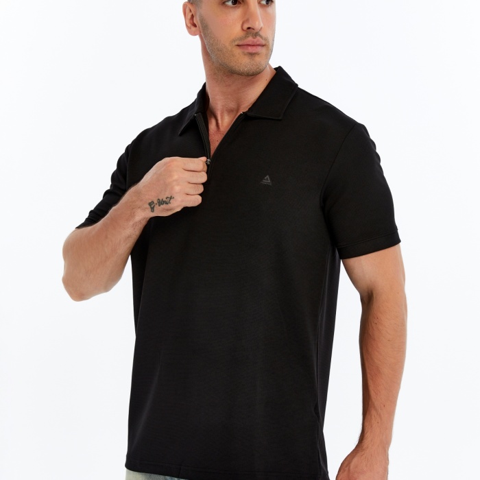 Asm Spor Erkek Polo Yaka Tişört Siyah