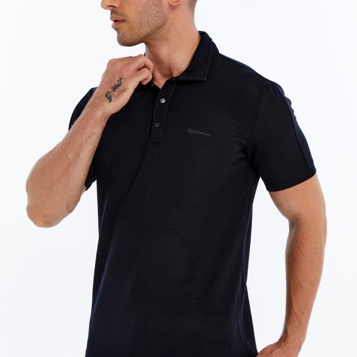 Asm Spor Erkek Polo Yaka Tişört Siyah