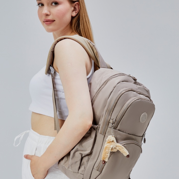 ASM SPOR Krinkıl Kumaş Su Geçirmez Vizon Çok Cepli Unisex Sırt Çantası – Okul, Seyahat, Günlük