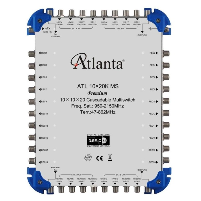 Atlanta 10/20 10x20 Santral Merkezi Sistem Multiswitch ( Geçişli Kaskatlı / Karasal Aktif )