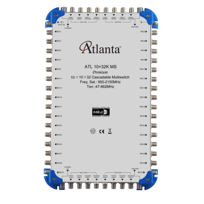 Atlanta 10/32 10x32 Santral Merkezi Sistem Multiswitch ( Geçişli Kaskatlı / Karasal Aktif )