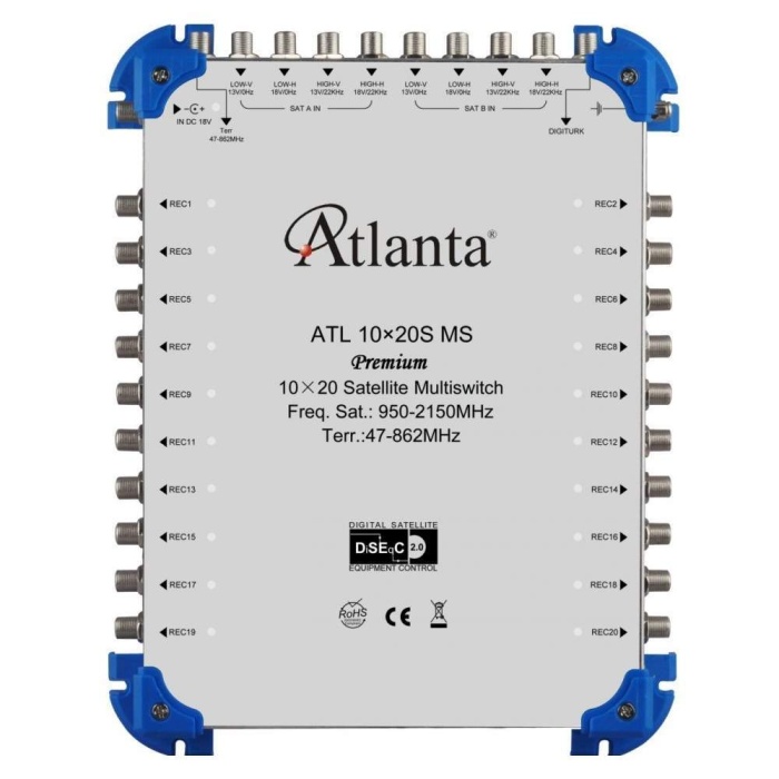 Atlanta 10/20 10x20 Santral Merkezi Sistem Multiswitch ( Sonlu ) + Adaptör