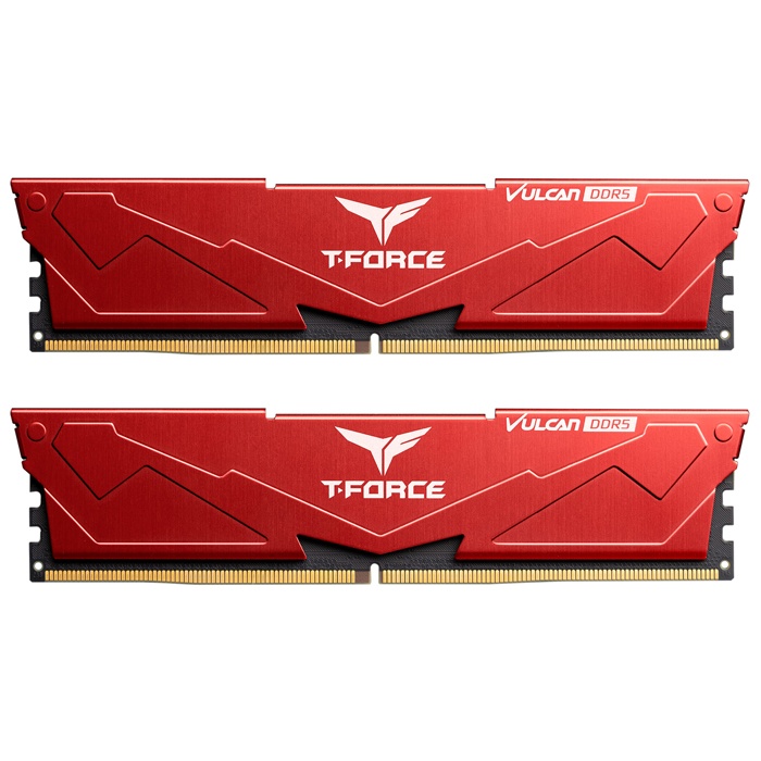 Team T-Force Vulcan Red 32GB (2x16GB) 5600Mhz CL36 DDR5 Gaming Ram (FLRD532G5600HC36BDC01)