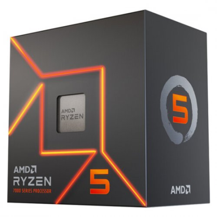 AMD RYZEN 5 7600 6 Core, 3,80-5,10GHz, 38Mb Cache, 65W,  AM5 Soket, BOX (Kutulu) (Grafik Kart VAR, Fan VAR)