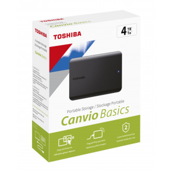 Toshiba 4TB Canvio Basic 2.5 Gen1 Siyah HDTB540EK3CA Harici Harddisk -YENİ-