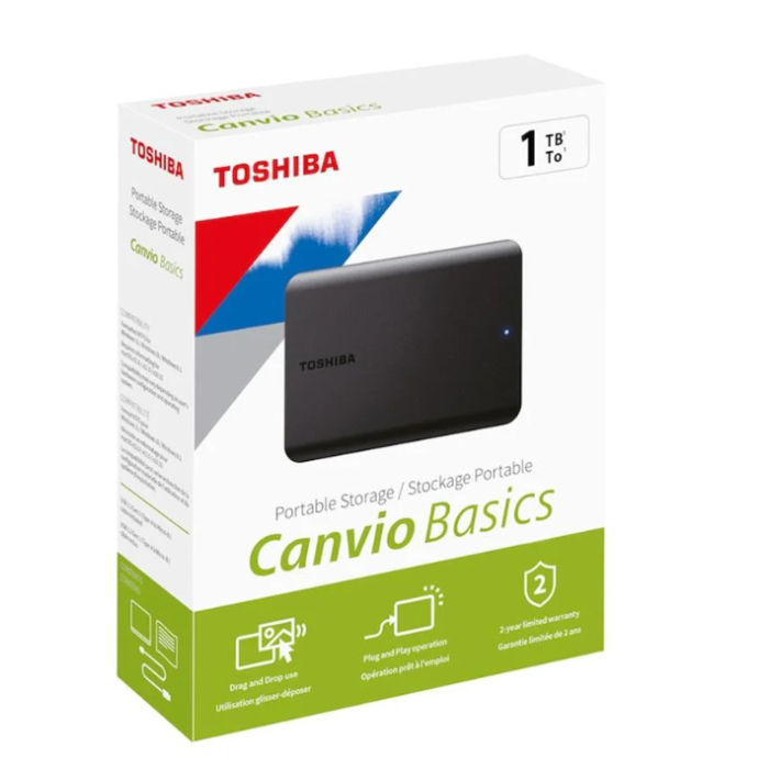Toshiba 1TB Canvio Basic 2.5 Gen1 Siyah HDTB510EK3AA Harici Harddisk -YENİ-