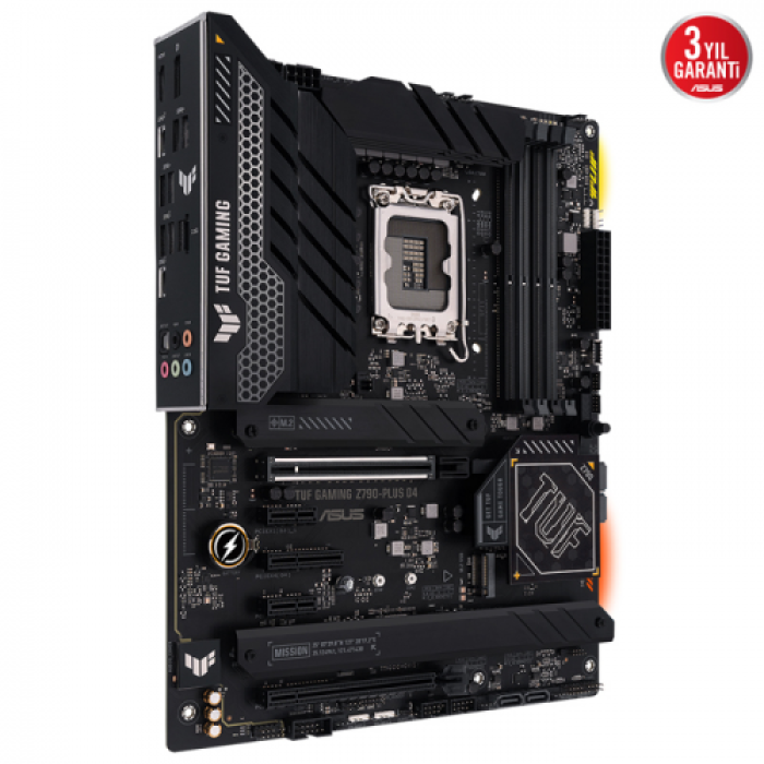 ASUS TUF GAMING Z790-PLUS D4, 4xDDR4, 4x M.2, HDMI, DP, 2xType-C, 12-13.Nesil, LGA1700 Soket, ARGB Gaming Anakart