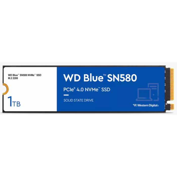 1TB WD BLUE M.2 NVMe SN580 GEN4 4150/4150MB/s WDS100T3B0E SSD