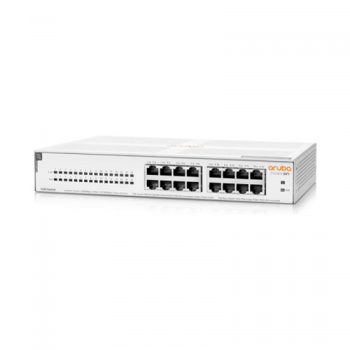 HP Aruba Instant On R8R48A 1430-16G, 16Port, GigaBit, 16 Port Poe, Yönetilemez, Masaüstü Switch