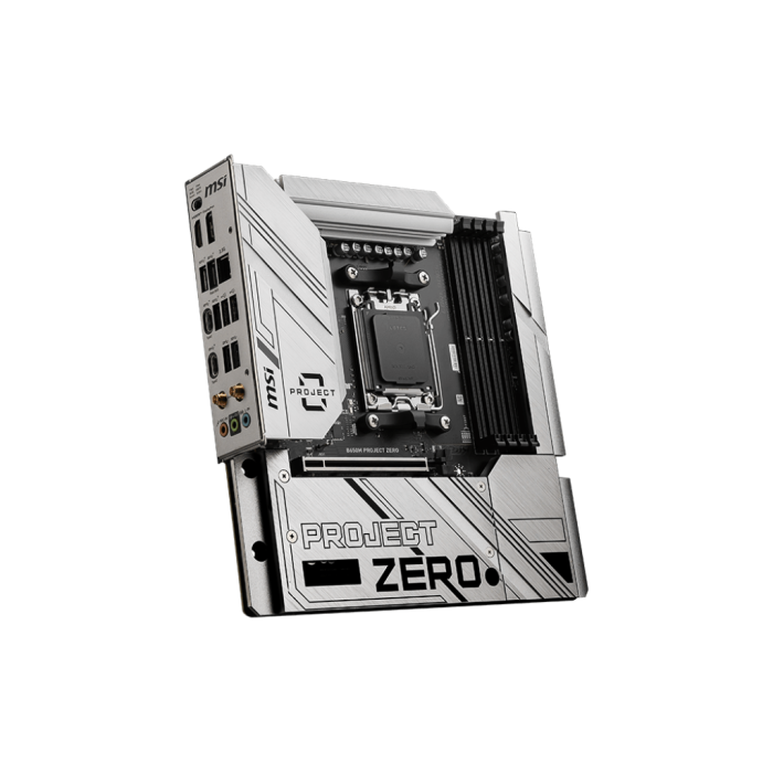 MSI B650M PROJECT ZERO AM5 DDR5 7600MHZ(OC) HDMI DP M.2 USB3.2 2.5G LAN WI-FI 6E mATX