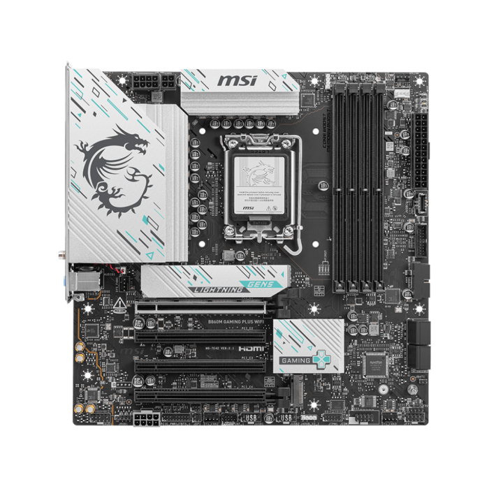 MSI B860M GAMING PLUS WIFI SOKET 1851 DDR5 8600MHZ(OC) 3xM.2 1x TB4 HDMI DISPLAY 5G LAN WIFI 7 mATX