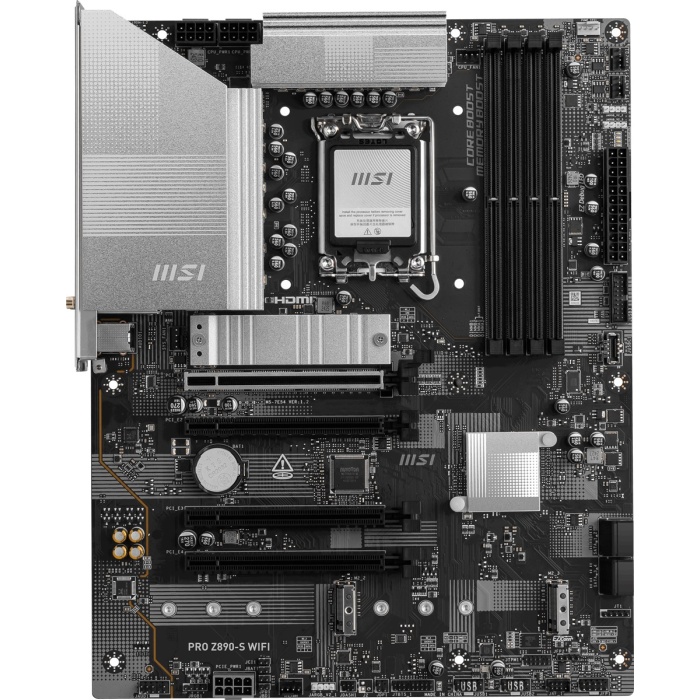 MSI PRO Z890-S WIFI PZ DDR5 8800MHZ(OC) USB 20Gbps 3xM.2 1xTB4 HDMI DISPLAY 2.5G LAN WIFI7 ATX 1851P