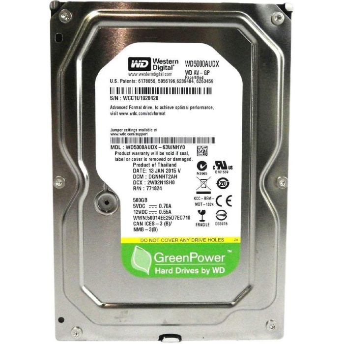 Wd 500Gb WD5000AUDX SATA 3.0 5400 3.5 RPM Hard Disk