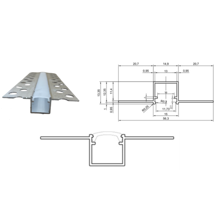 15MM TRIMLESS ALÜMINYUM PROFİL