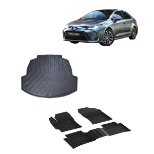 Toyota Corolla Sedan 2019 ve  Sonrası Sahler 4.5D Paspas Rizline 3D Bagaj Havuzu Set
